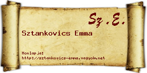 Sztankovics Emma névjegykártya