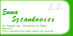 emma sztankovics business card